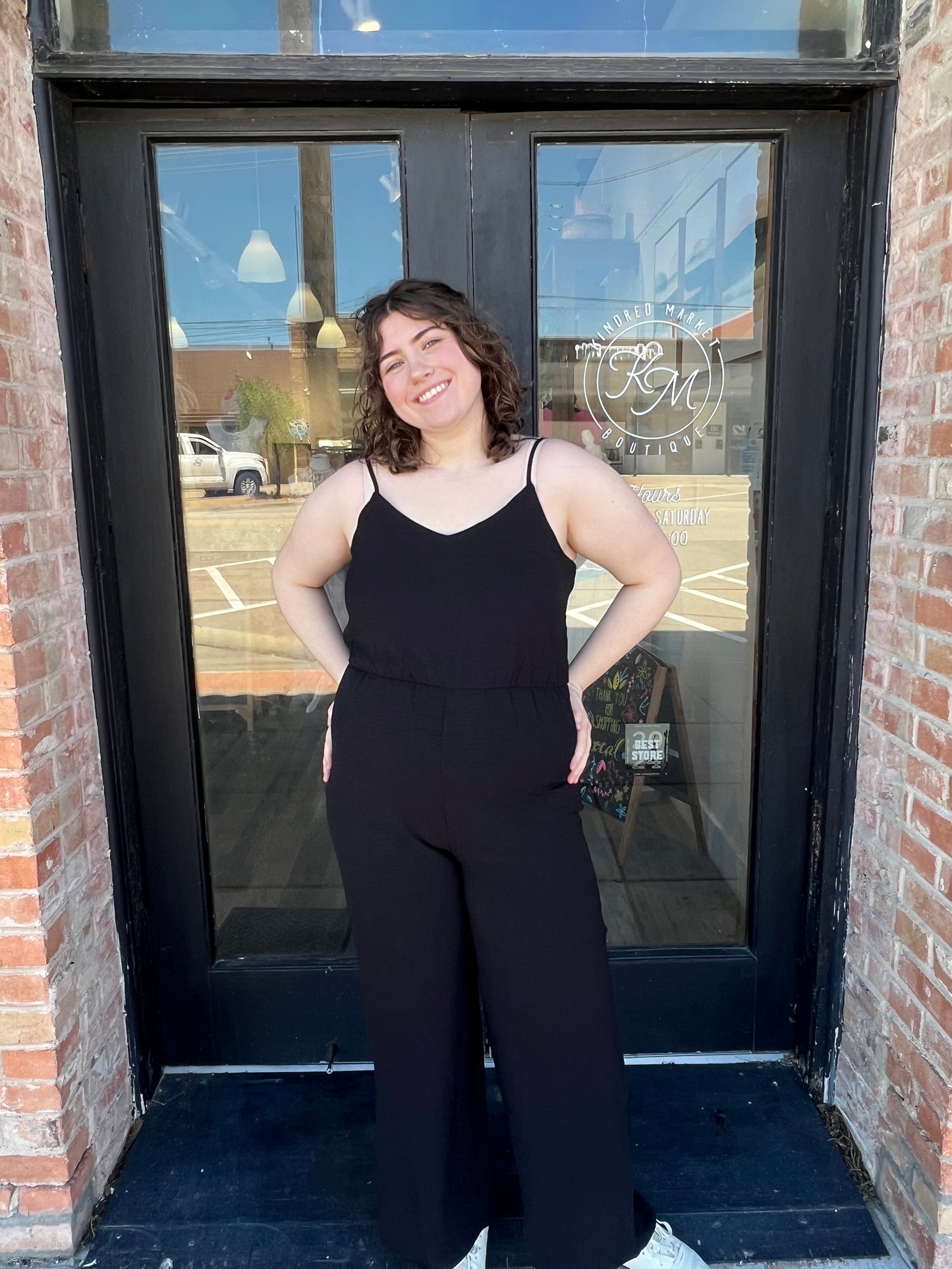 April Black Cami Jumpsuit