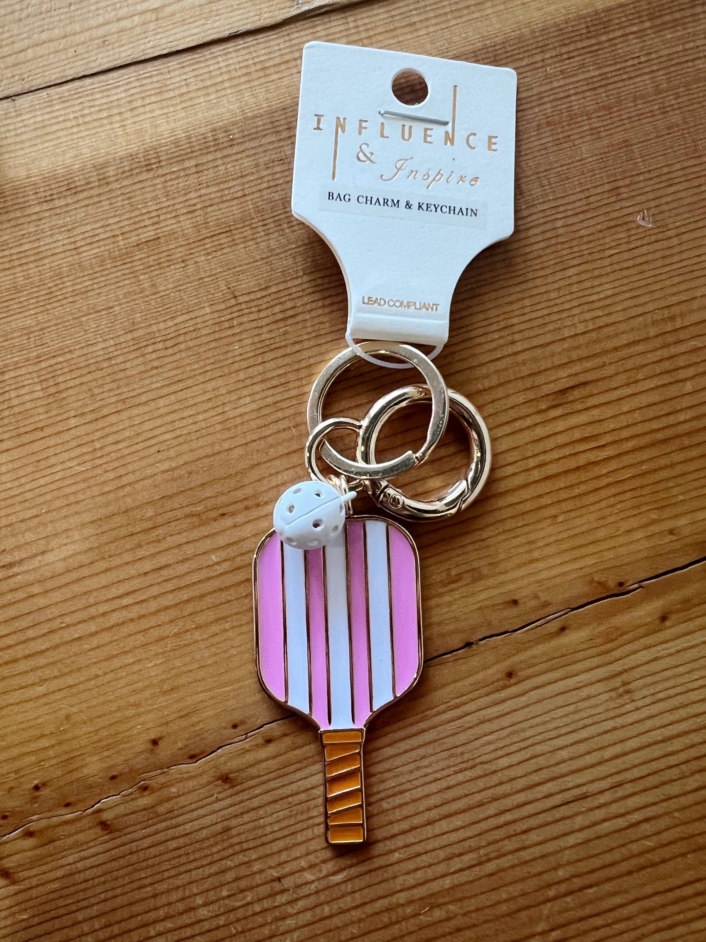 Gold Pickleball Paddle Key Chains
