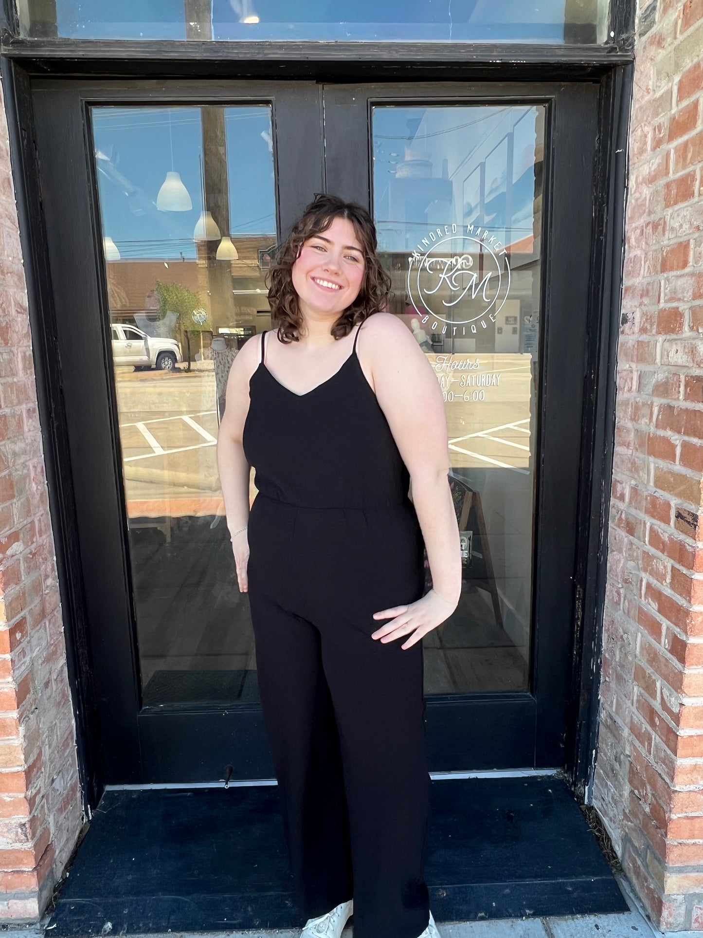 April Black Cami Jumpsuit