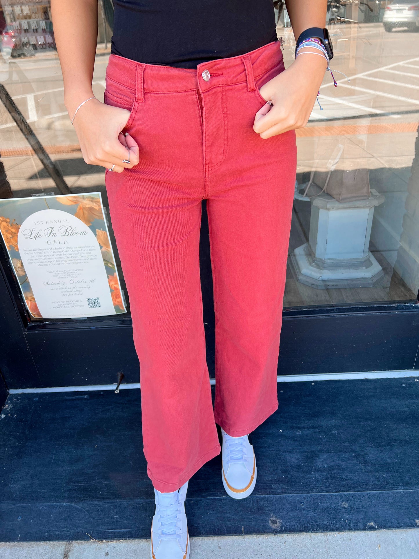 Nora Rust High Wide Leg Pants