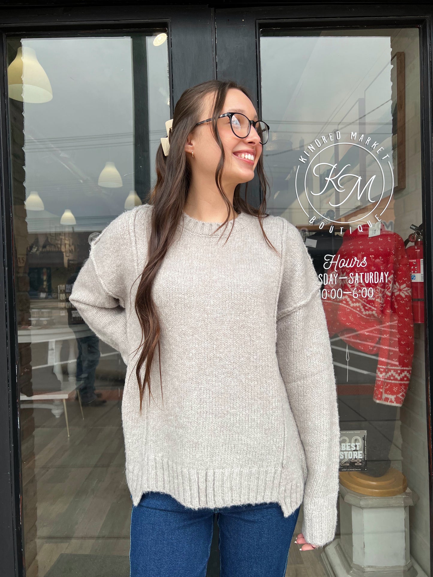 Nyla Fuzzy Knit Oversized Sweater