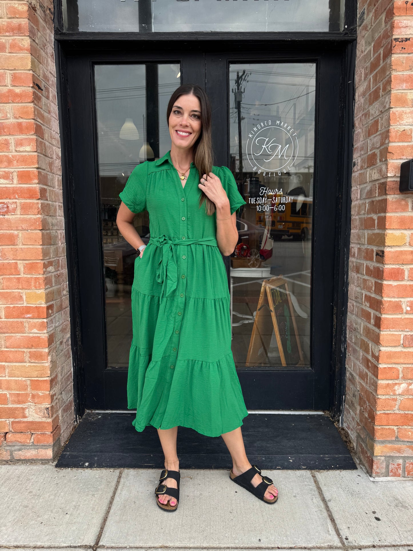 Florence Button Up Tiered Maxi Dress