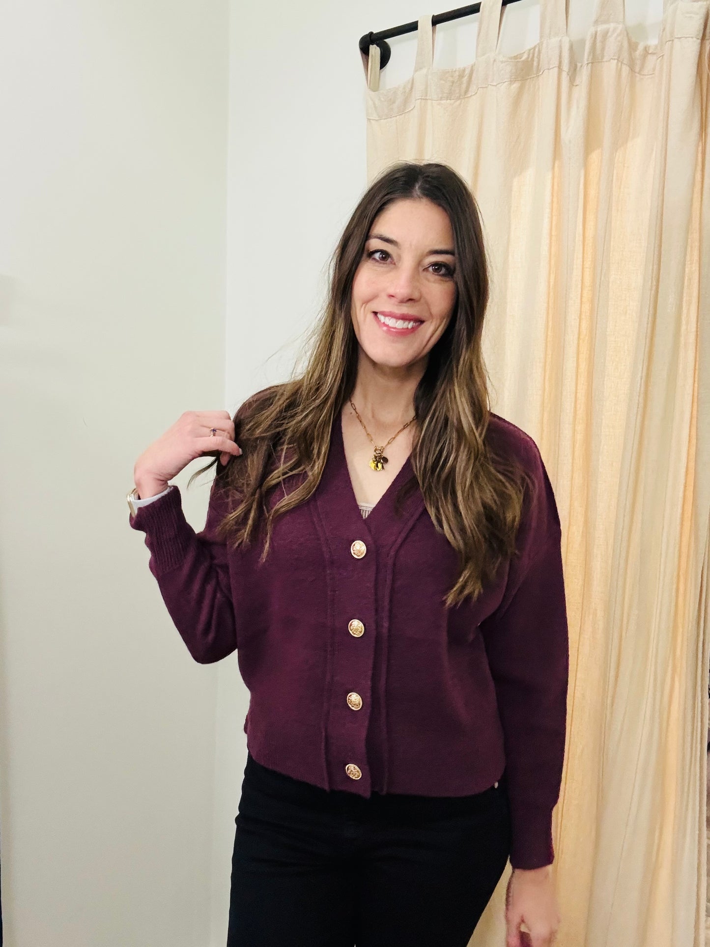 Darci Merlot Cardigan