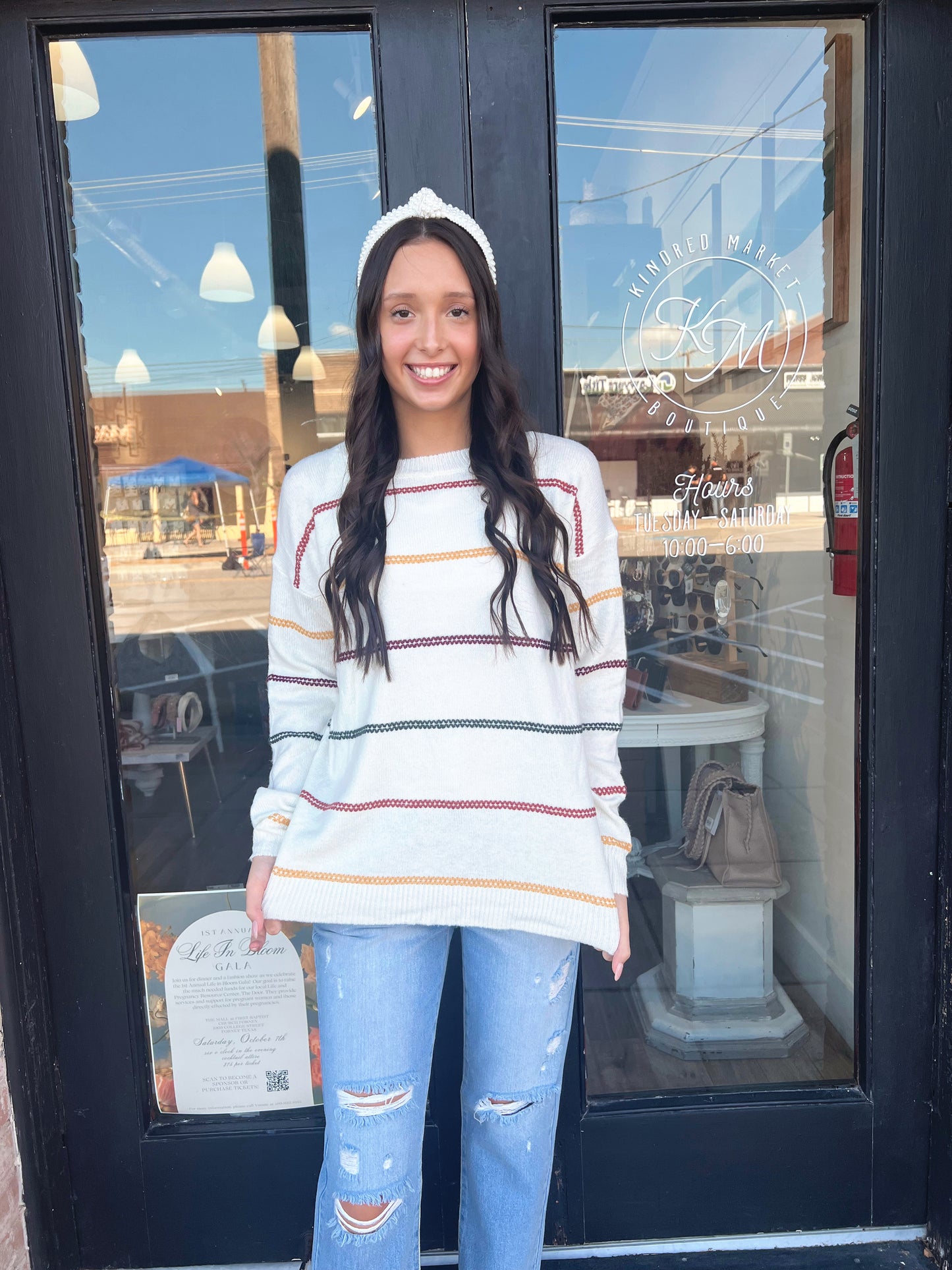 cora striped sweater