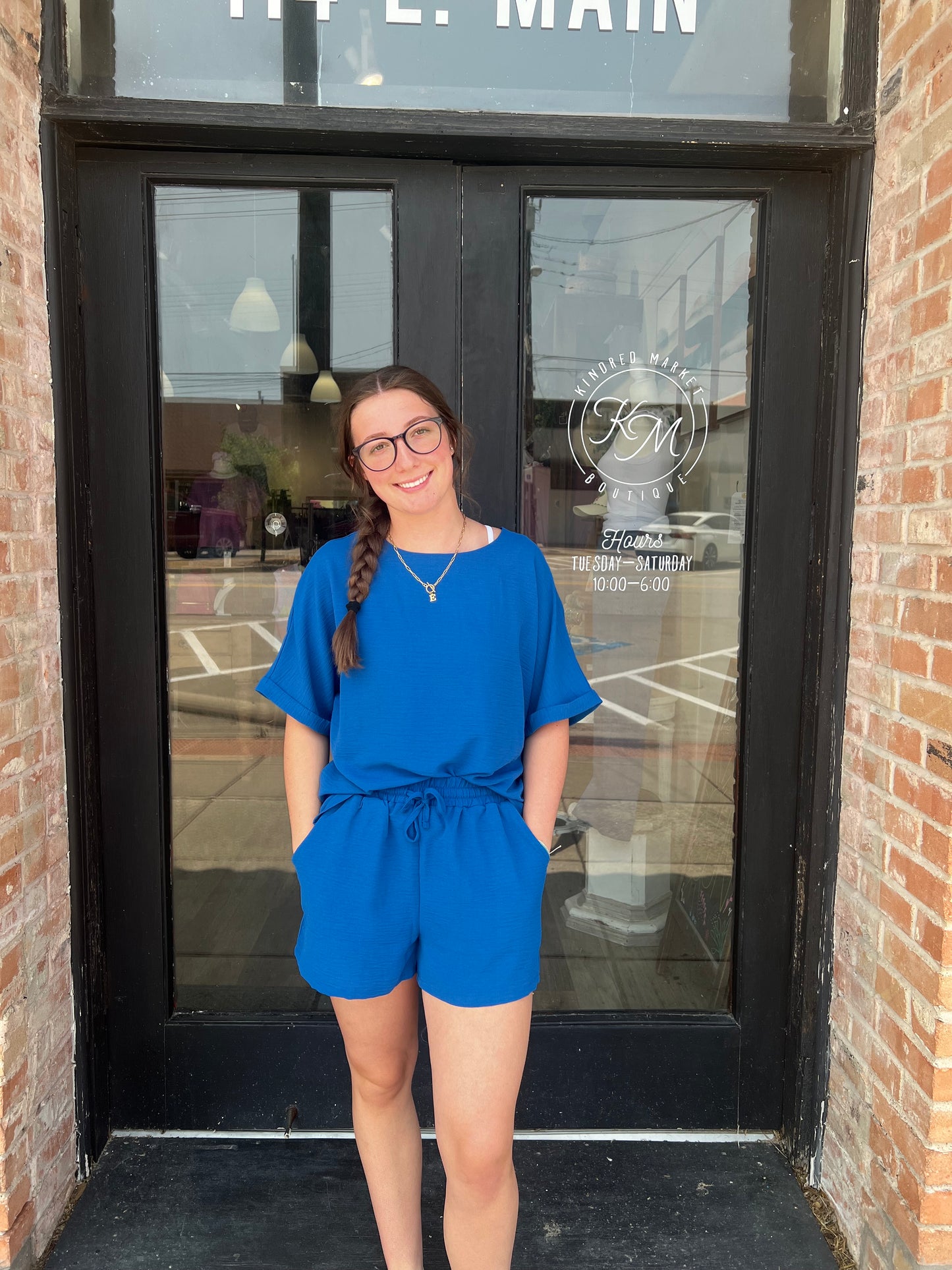 Divina Royal Blue Shorts - Set