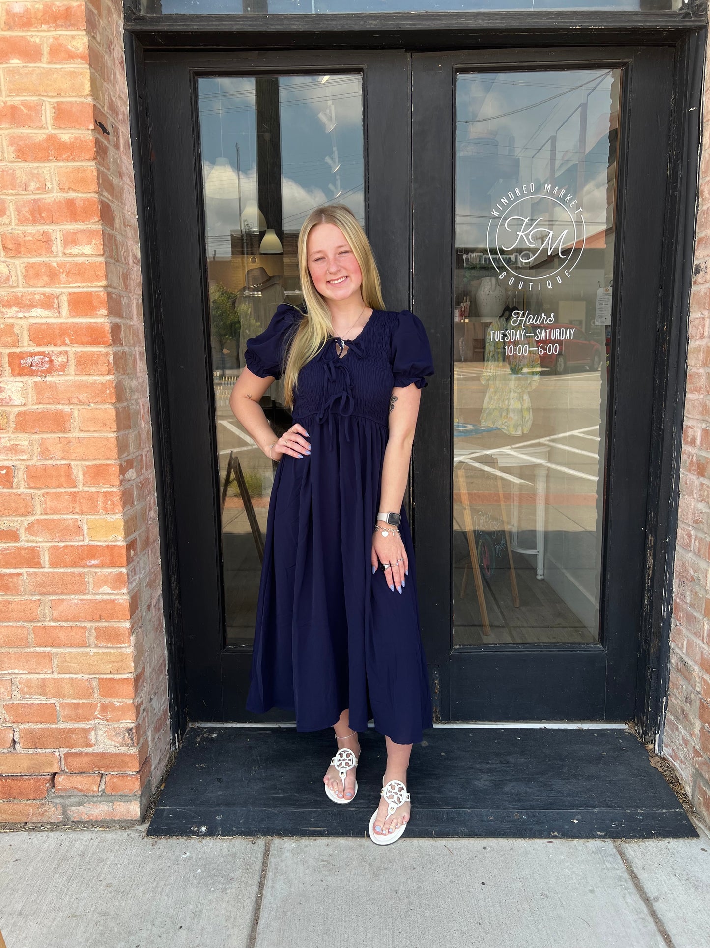 Carla Navy Midi Dress