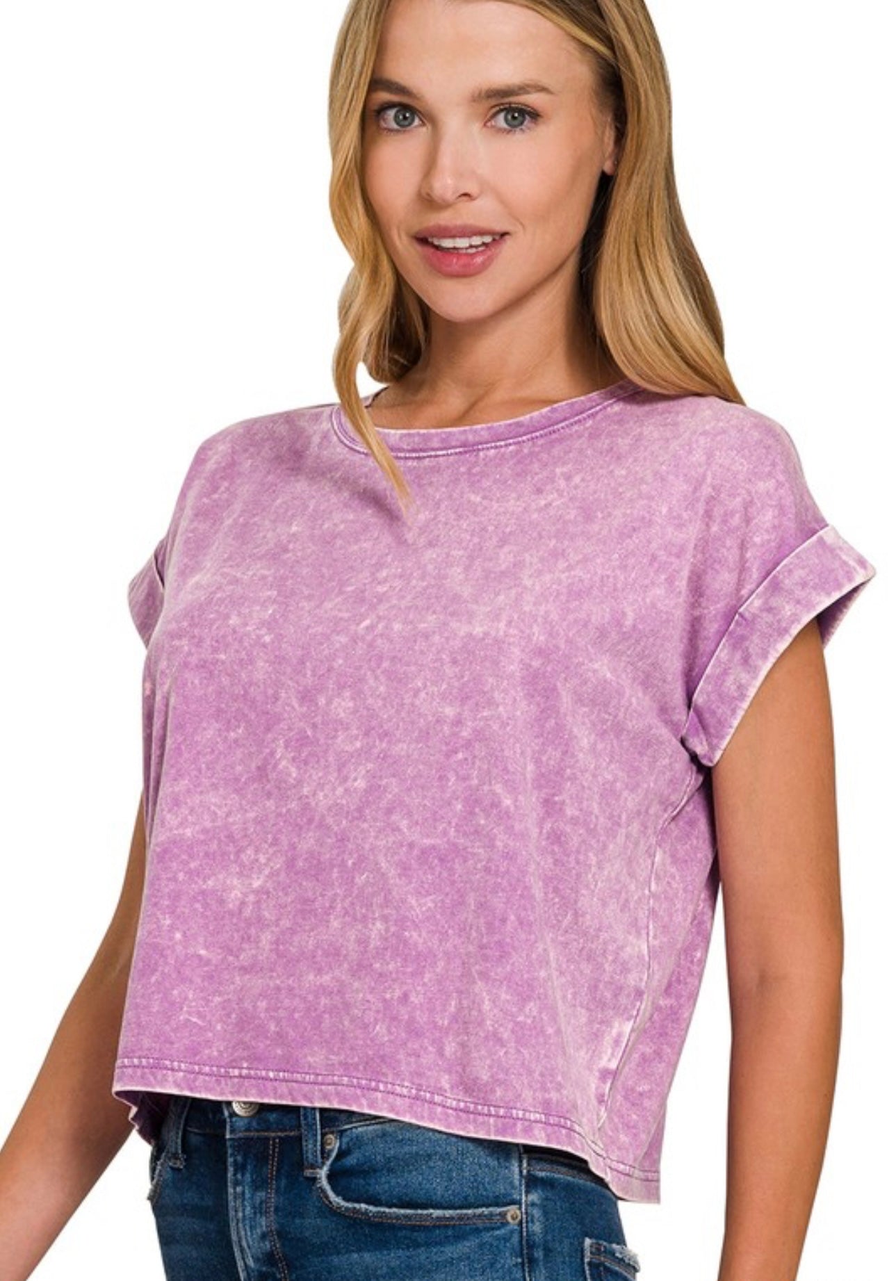 Kate Violet Acid Wash Top
