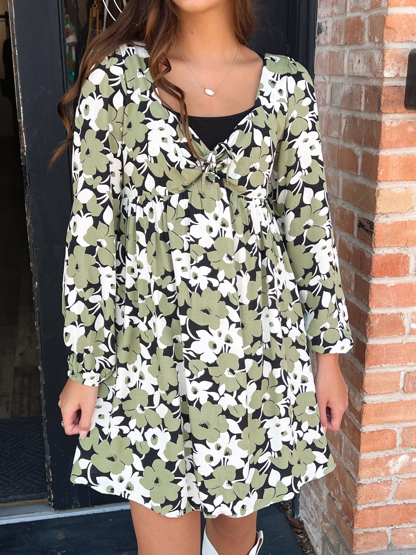 Lexi Sage Green Floral Mix Dress