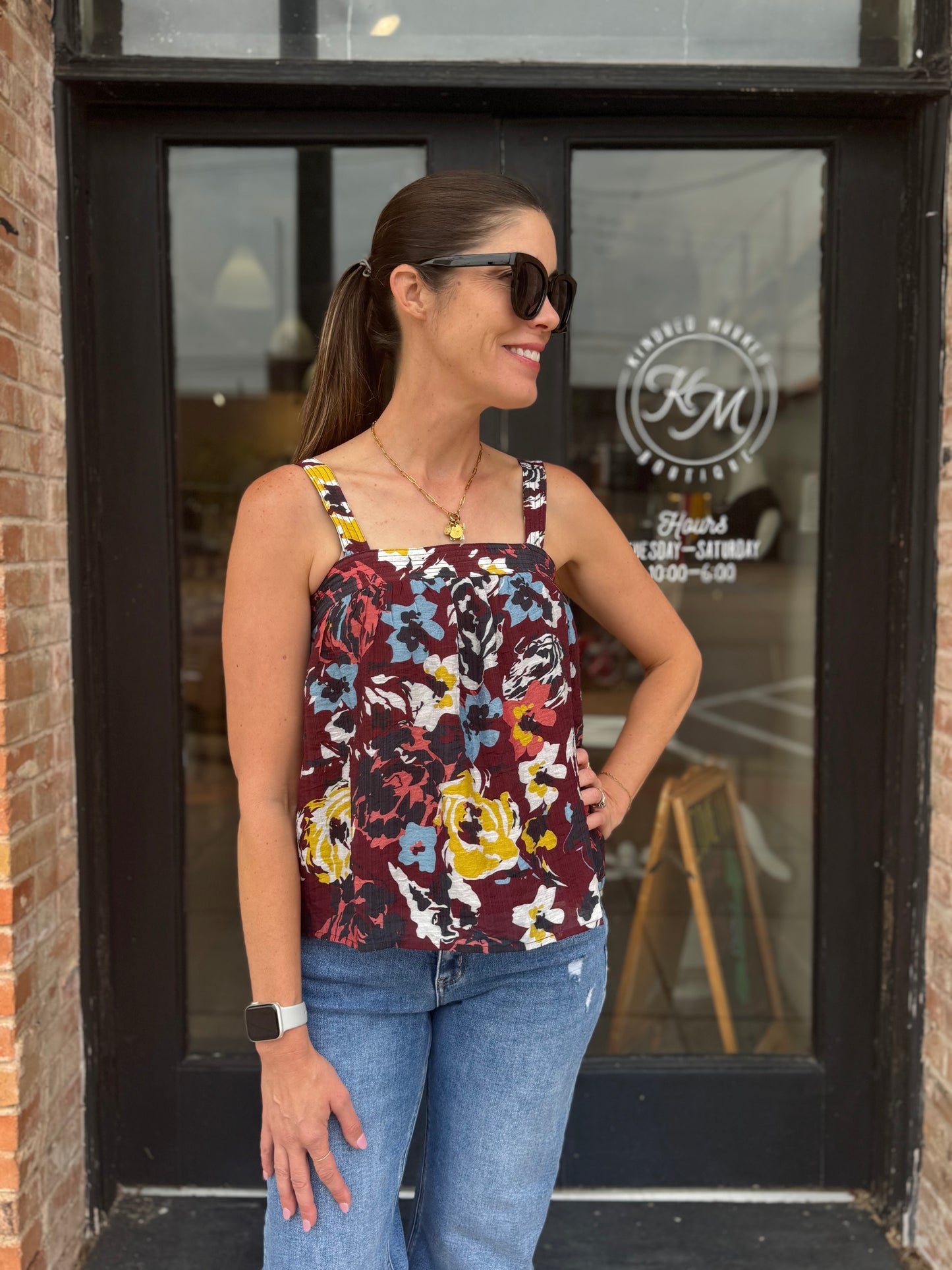 Marceline Burgundy Floral Blouse