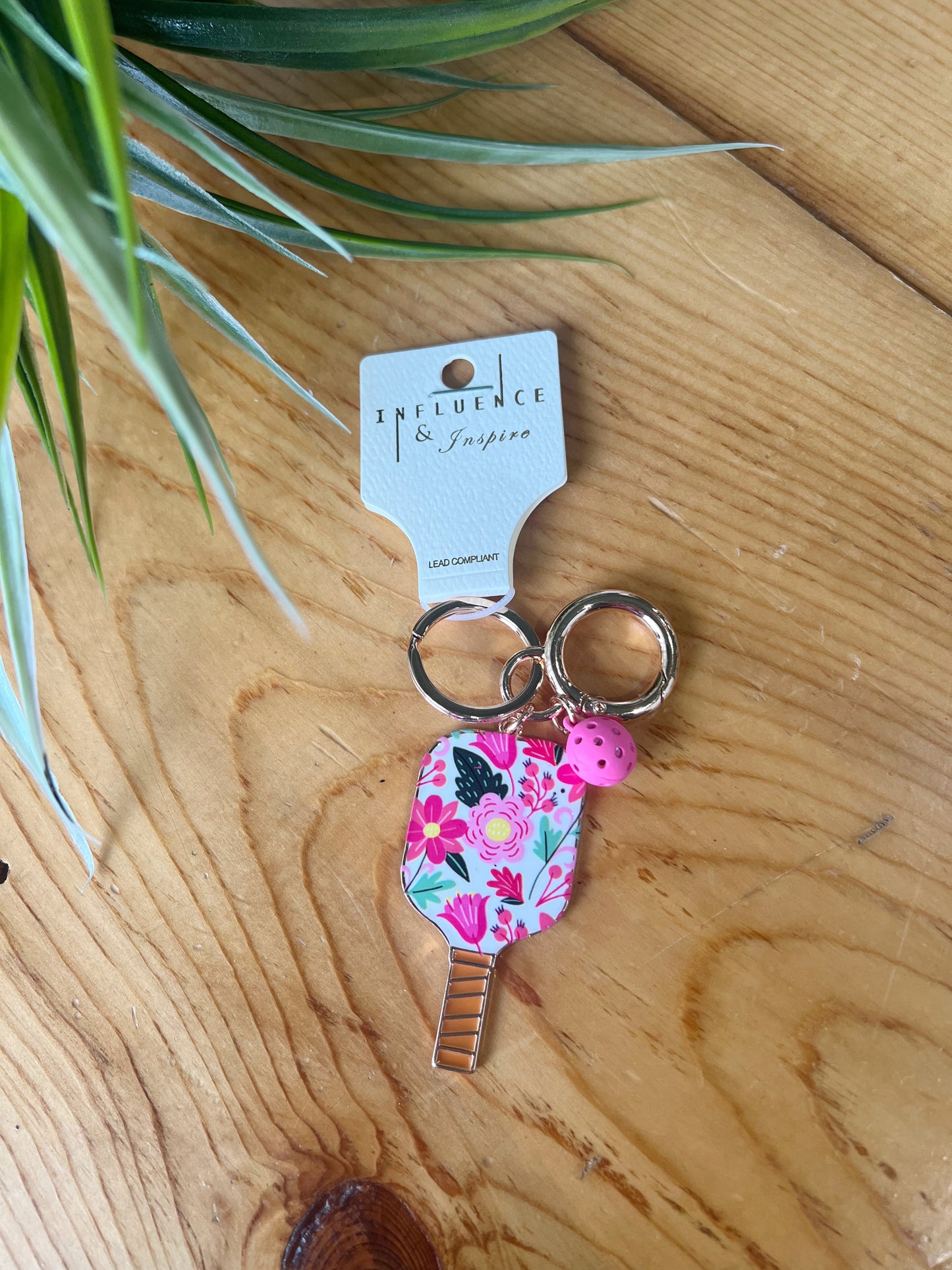 Gold Pickleball Paddle Key Chains