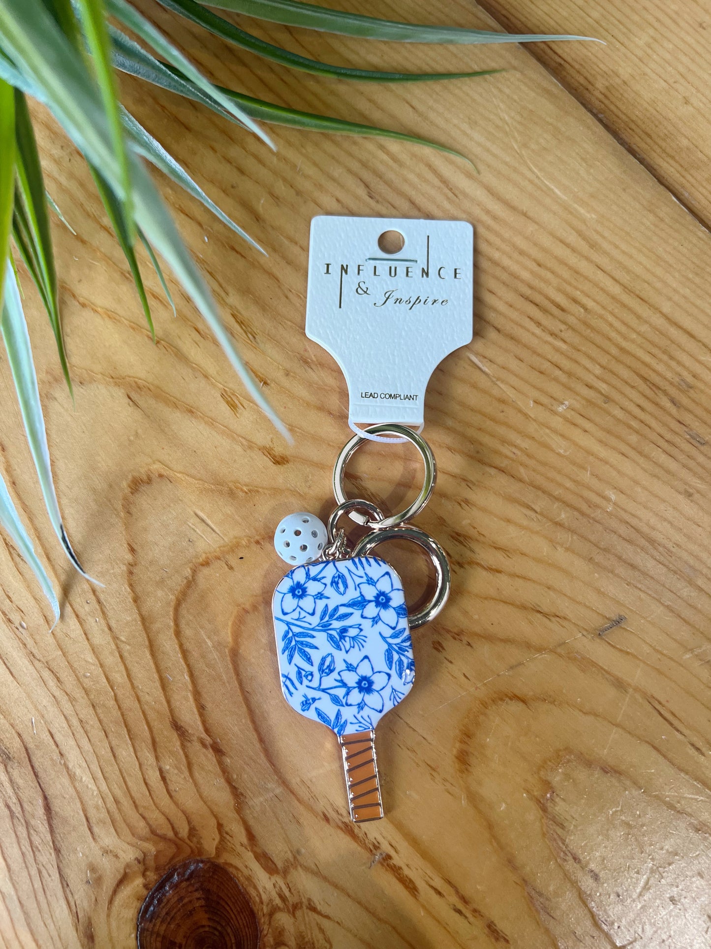 Gold Pickleball Paddle Key Chains