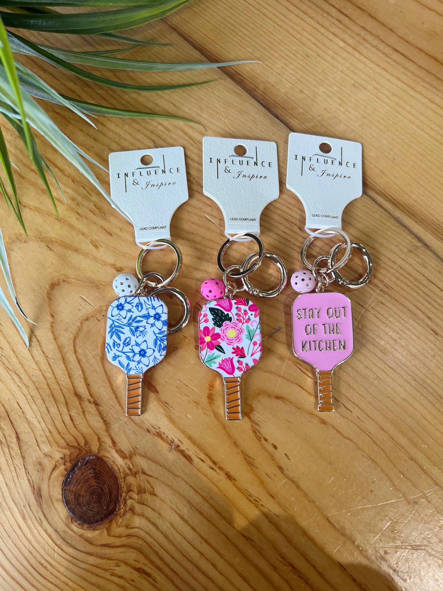 Gold Pickleball Paddle Key Chains