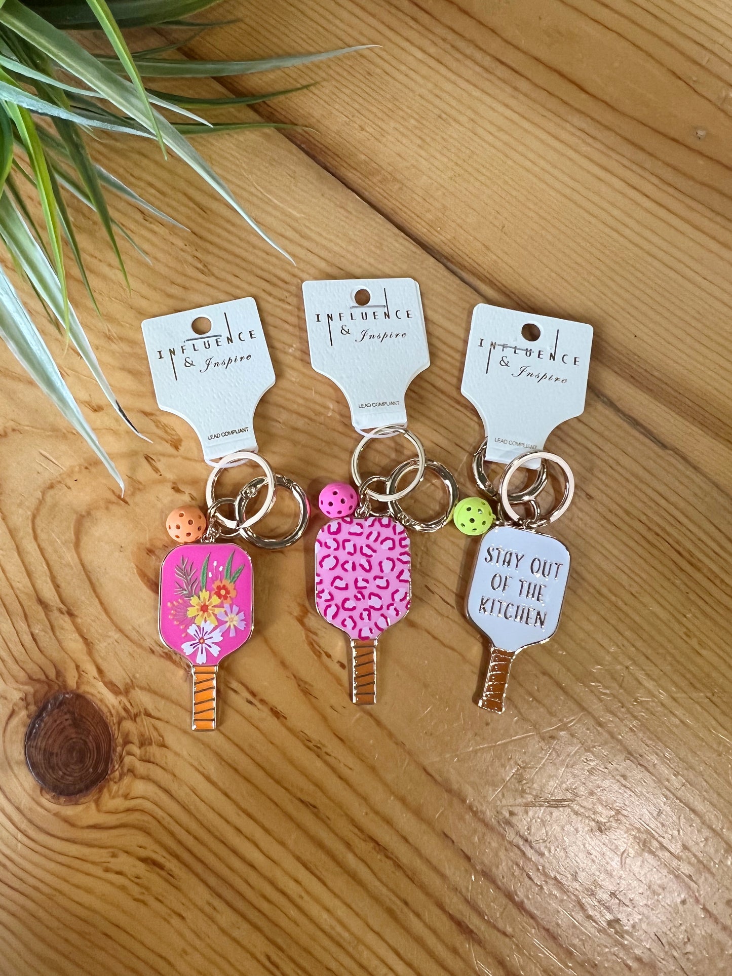 Gold Pickleball Paddle Key Chains