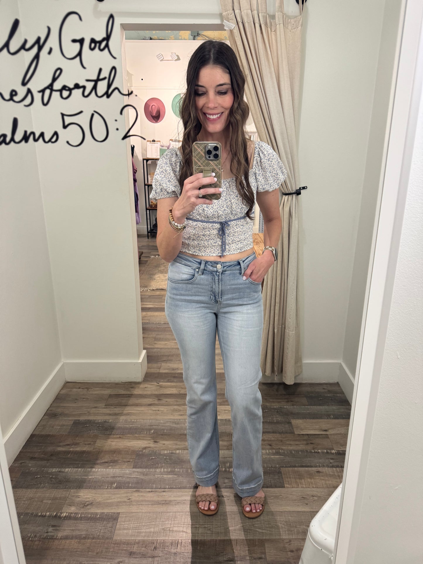 RISEN High Rise Straight Jeans