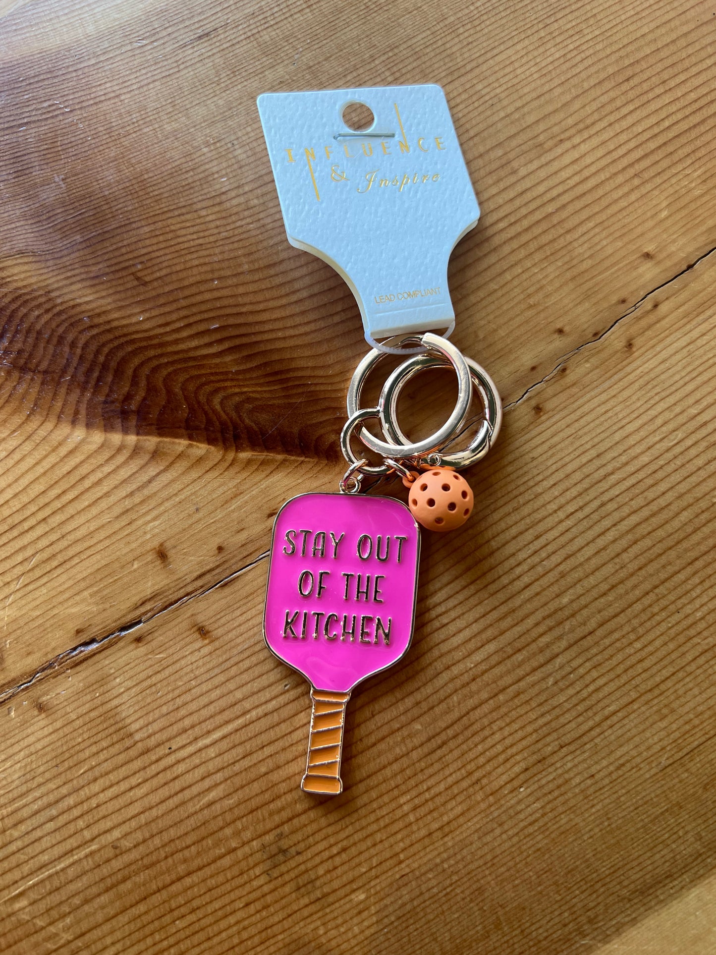 Gold Pickleball Paddle Key Chains