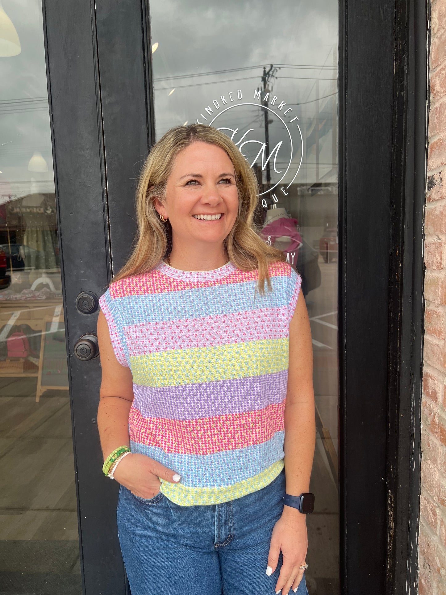 Ester Pastel Stripe Knit Top