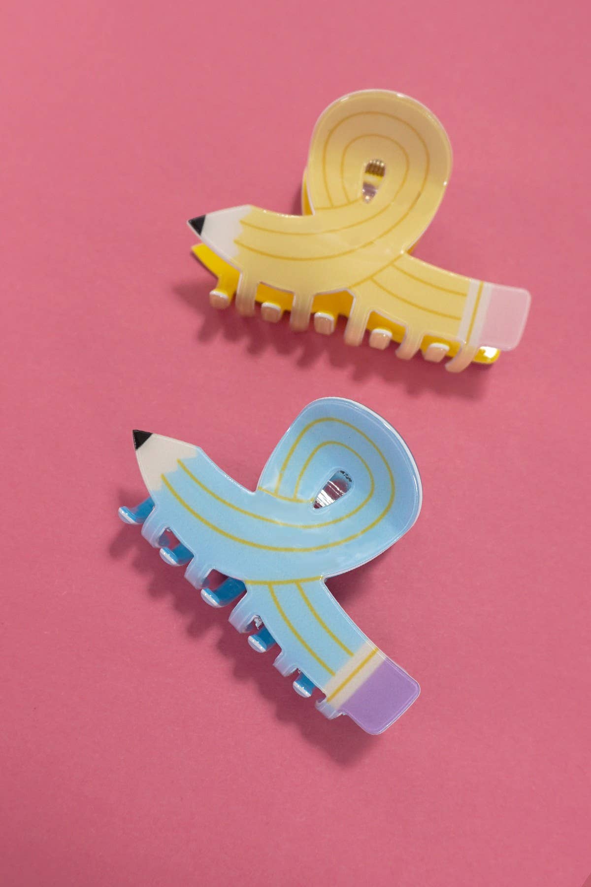 BACK TO SCHOOL TEACHER PENCIL HAIR CLAW CLIPS