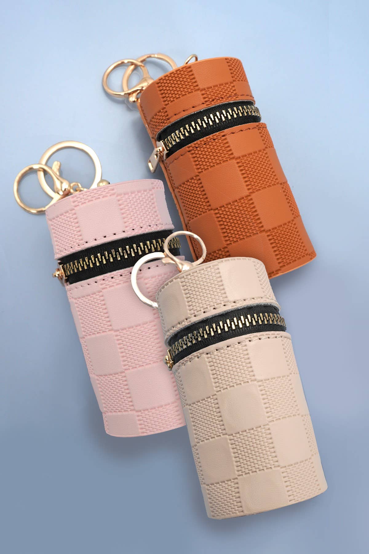 TRENDING VEGAN ROUND LIP BAG POUCH KEYCHAIN |