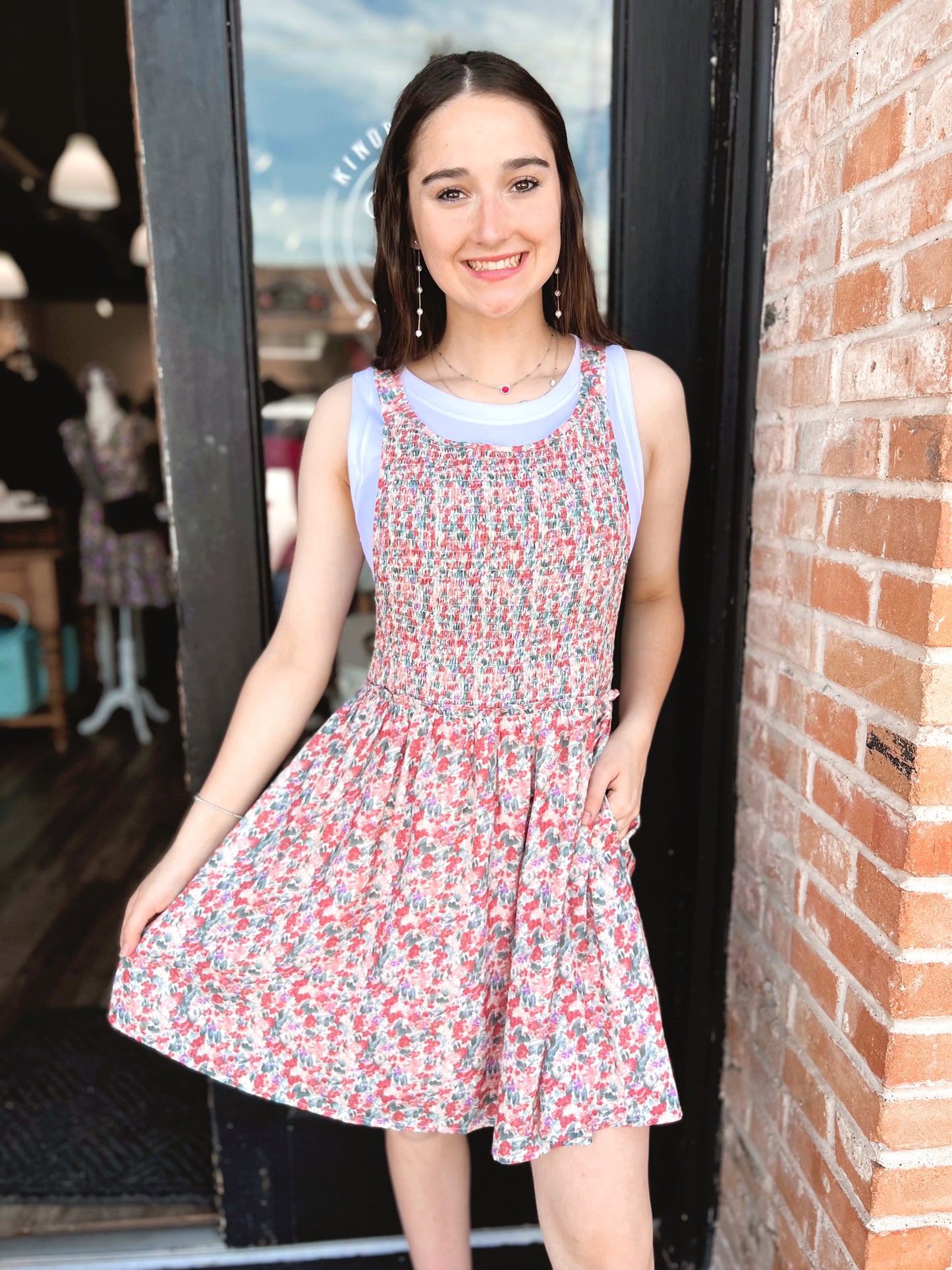 Melayna Floral Print Lined Jumper