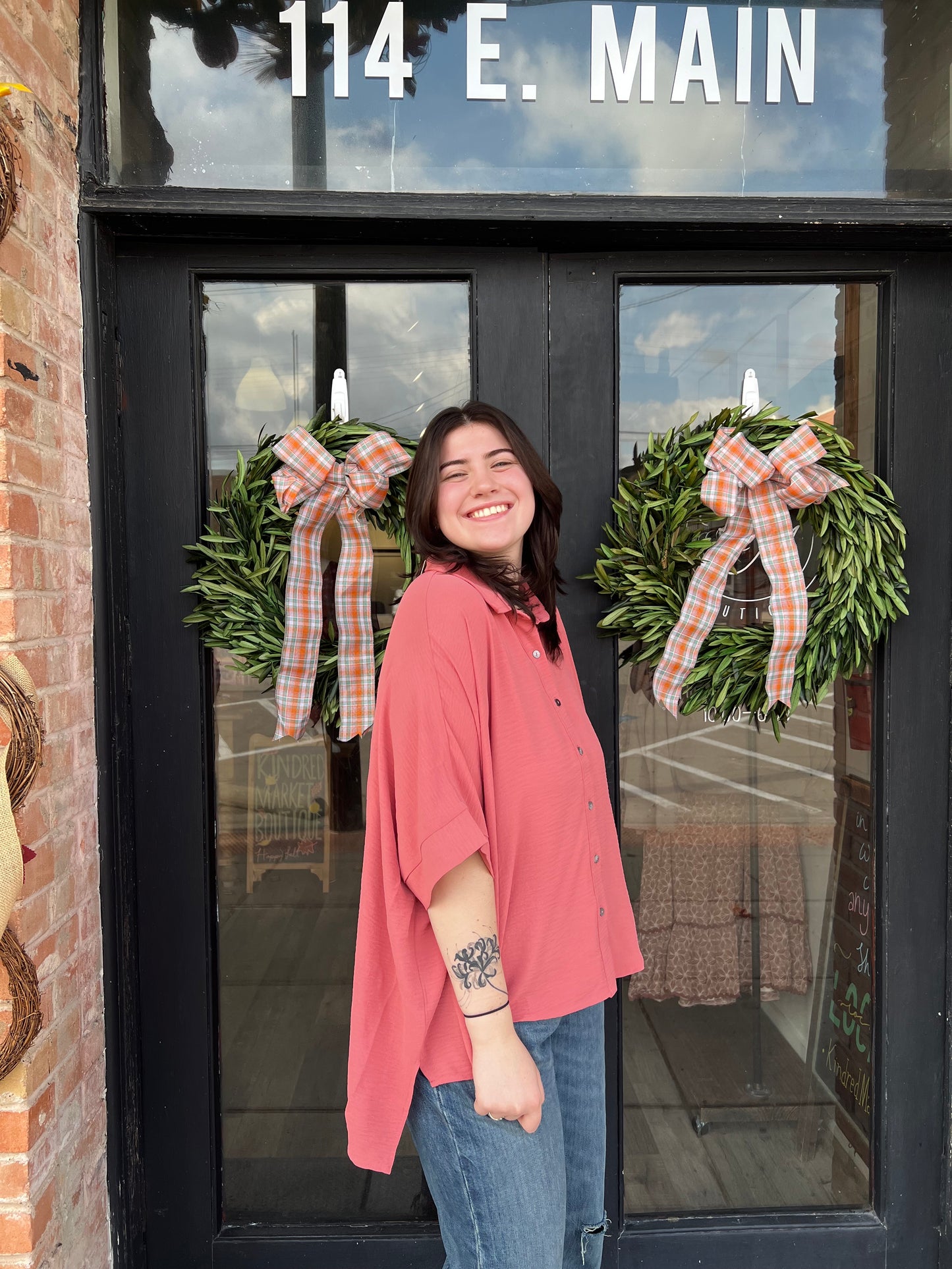 Lily Terracotta Button Down