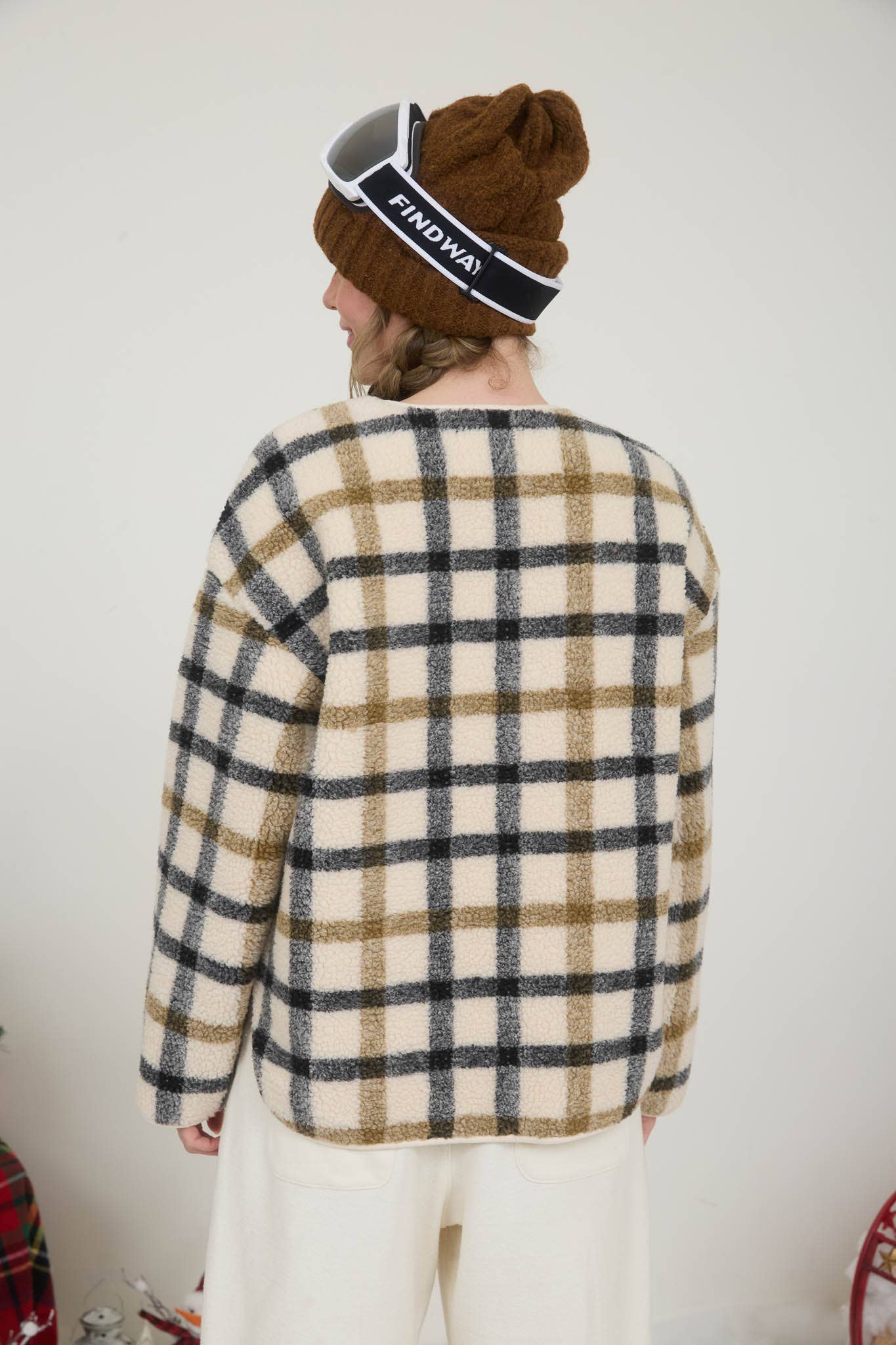 CASSIE PLAID BUTTON DOWN TEDDY JACKET