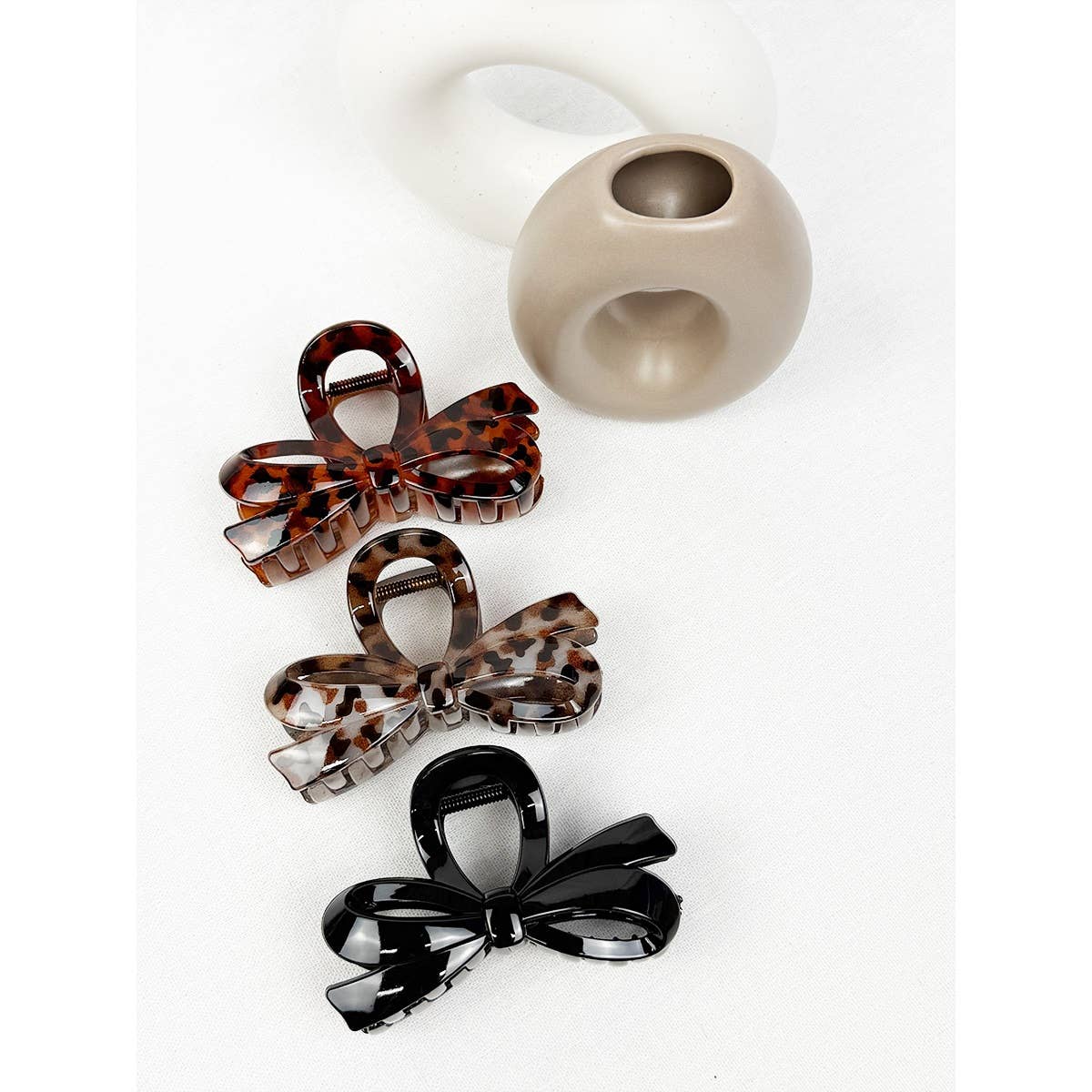 Leopard Print Bow Hair Claw