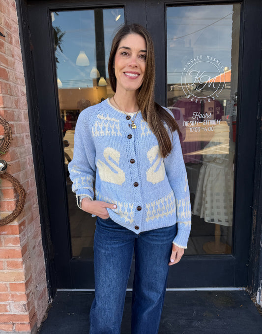 Oversized Graphic Casual Knit Sweater Cardigan