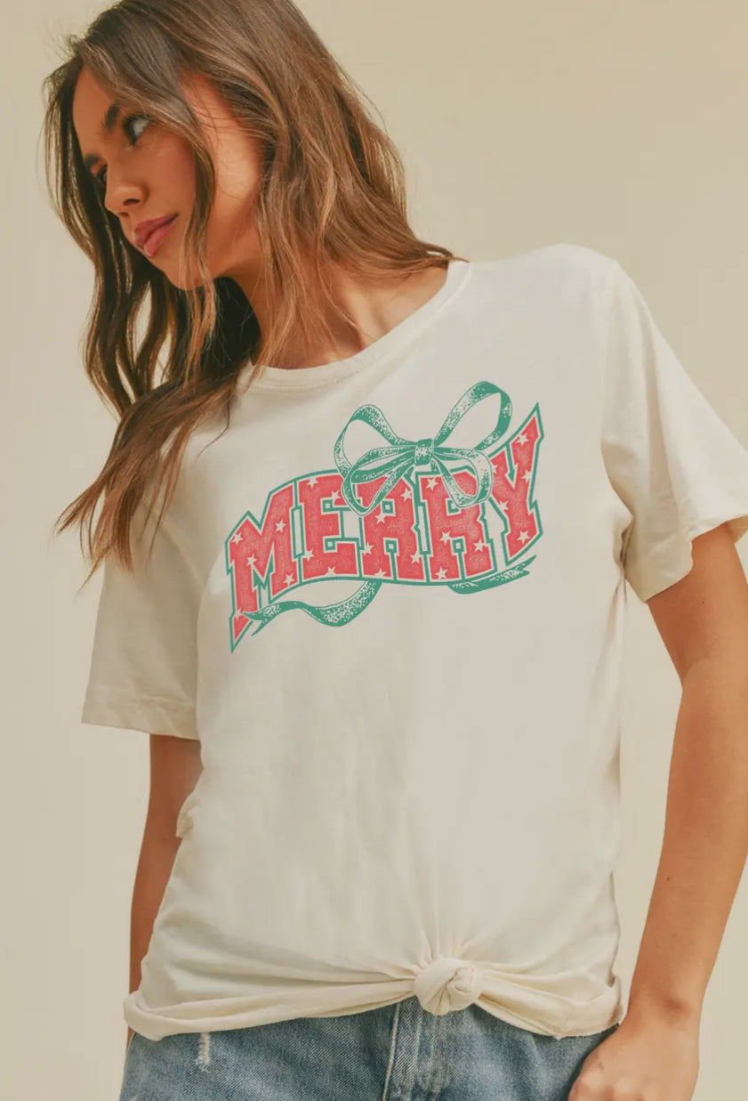 Natalie Christmas Bow Graphic Tee