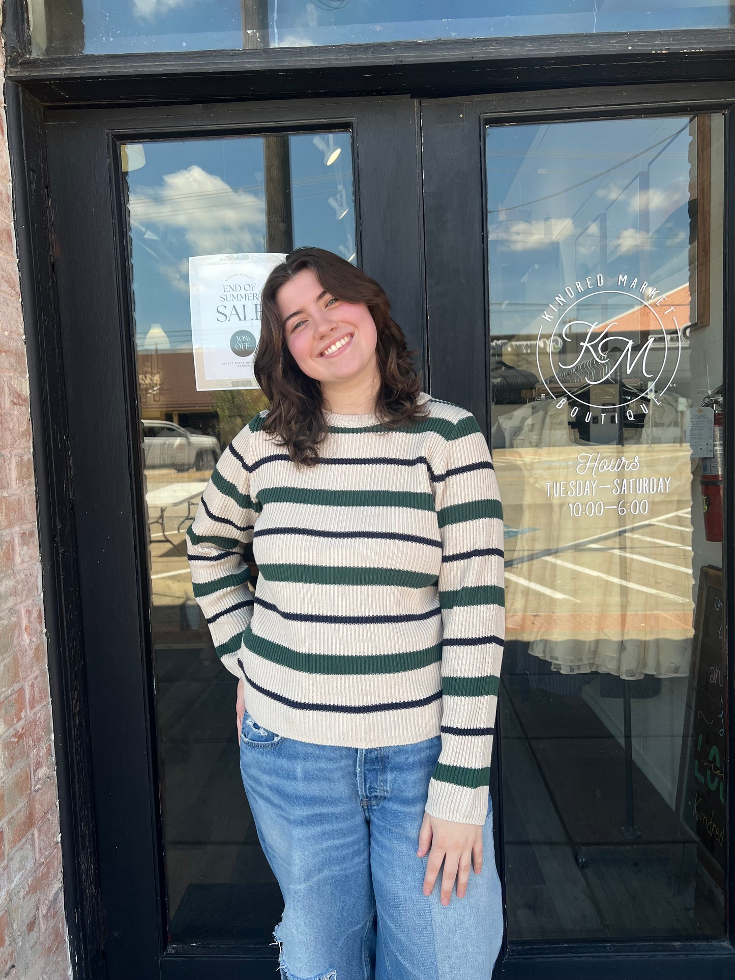 Paisley Stripe Ribbed Sweater