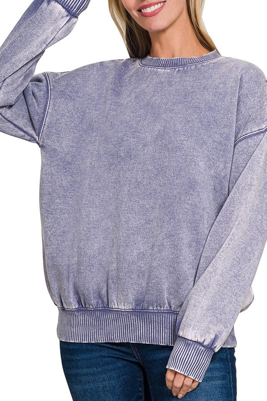 Kaydence Acid Wash Fleece Crewneck