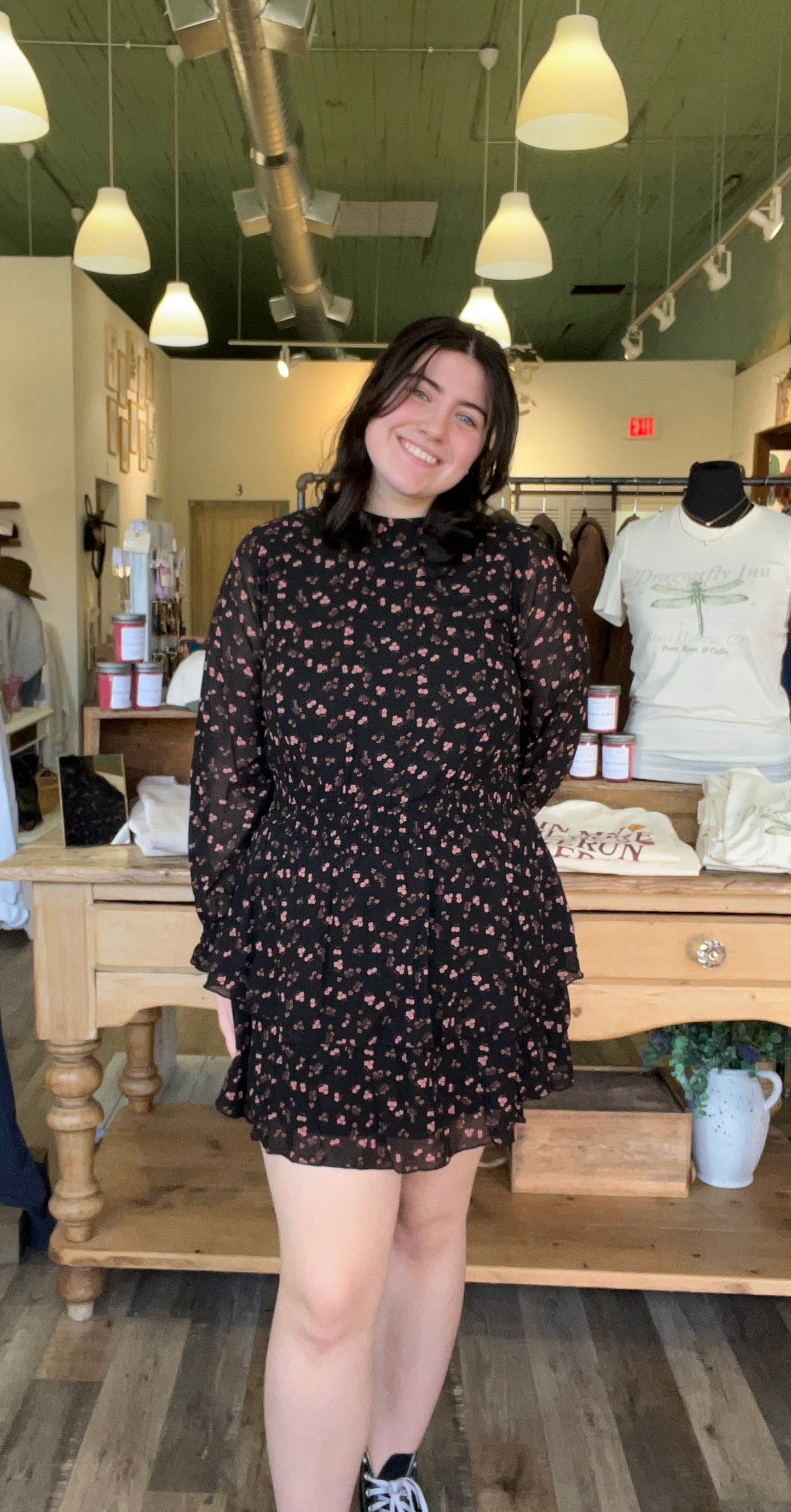 Anna High Neck Ruffle Mini Dress