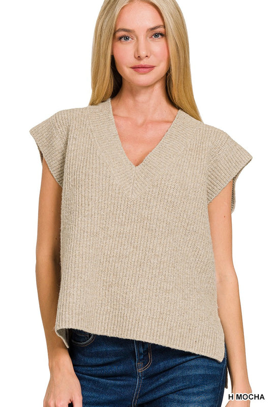 Erin Mocha Oversized Sweater Vest