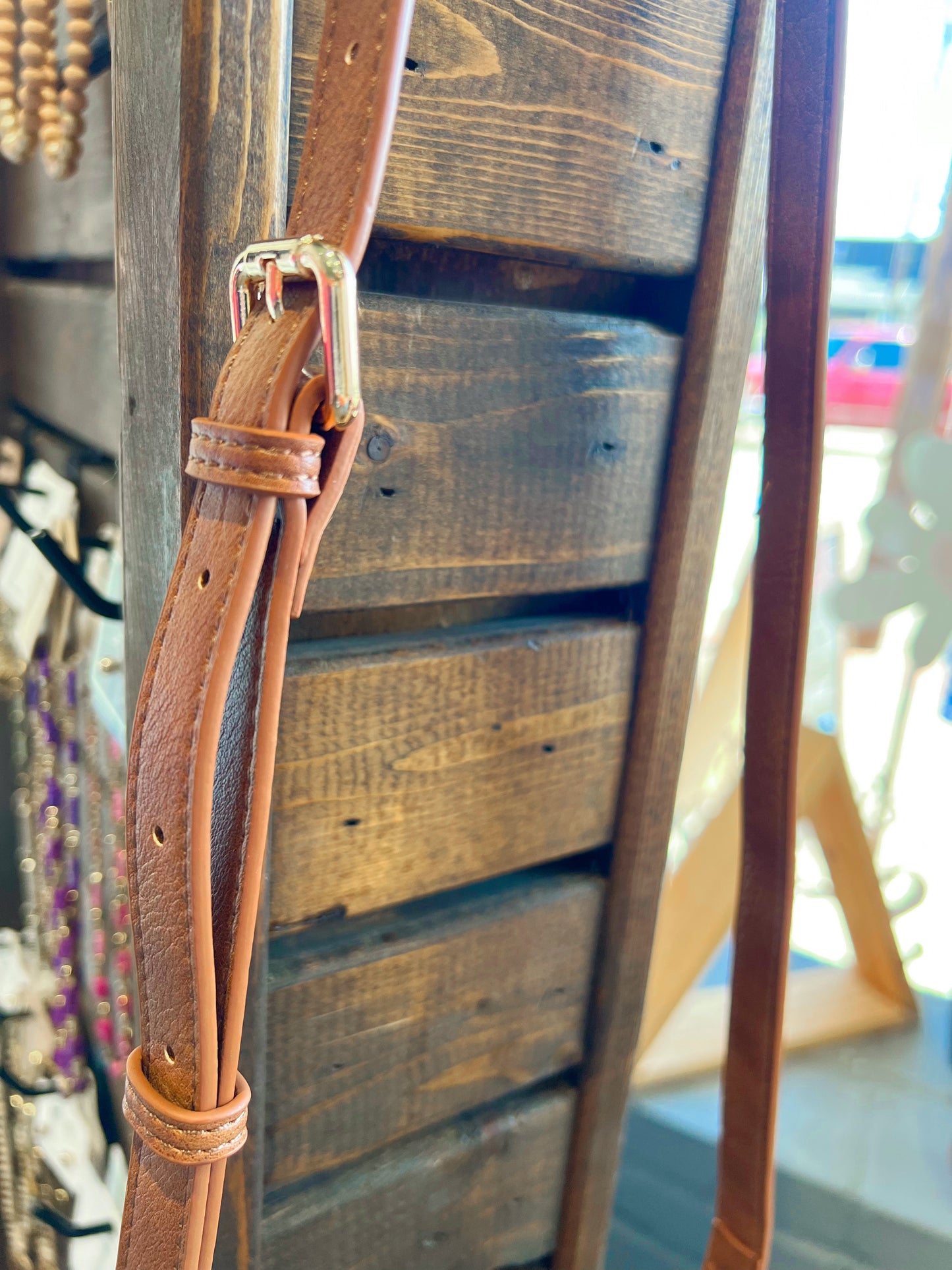 Creme and Brown Leather Purse