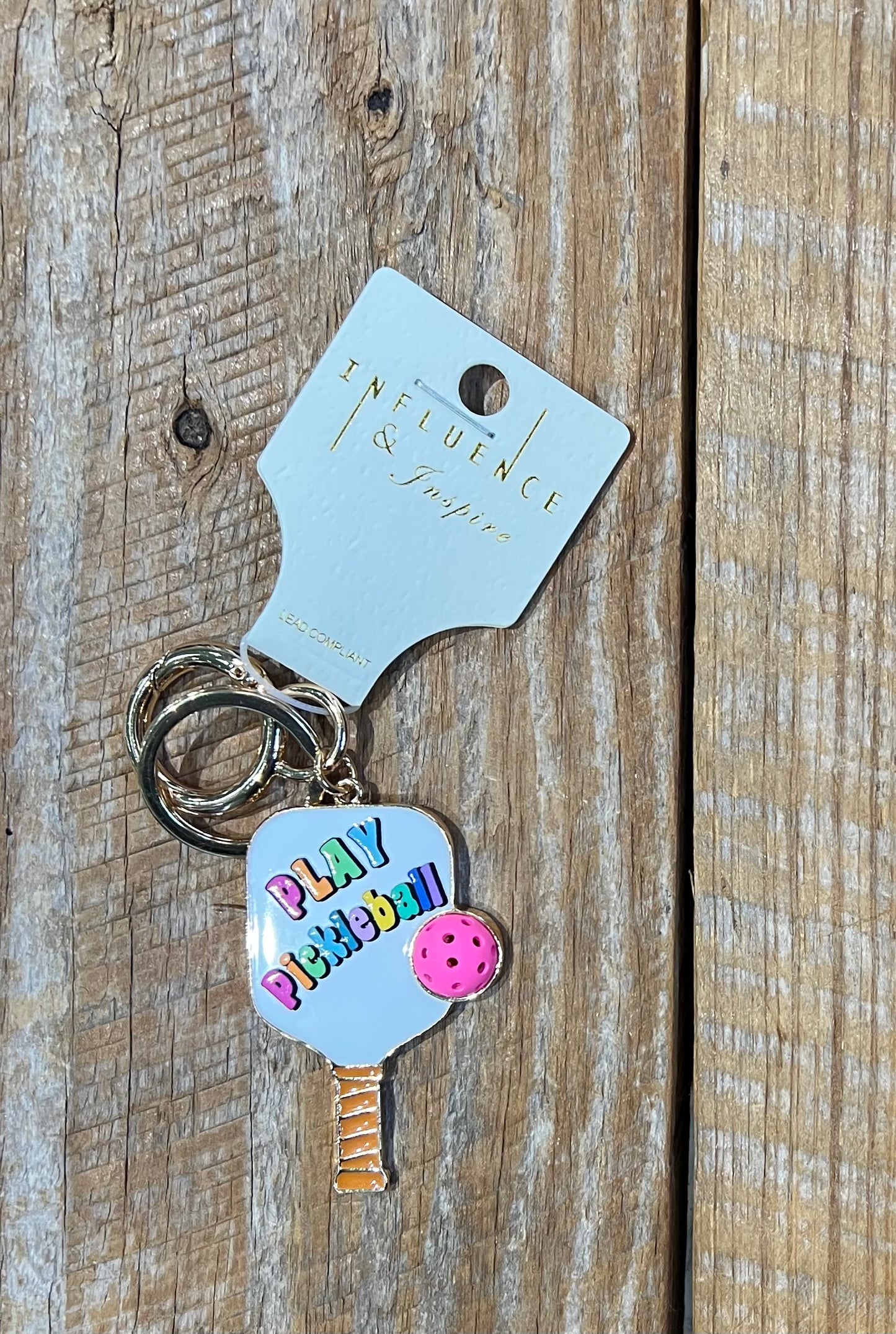 Gold Pickleball Paddle Key Chains
