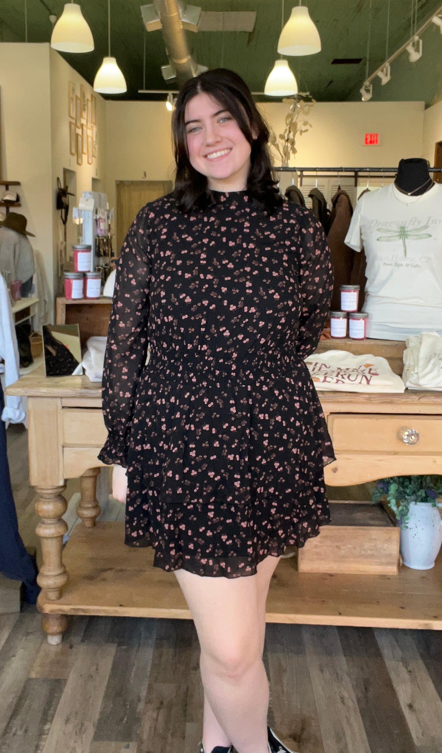 Anna High Neck Ruffle Mini Dress