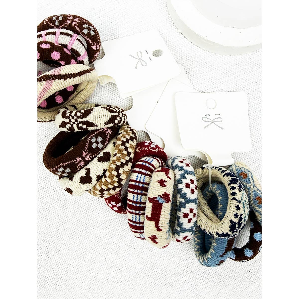 Assorted Designs of Rolled Hair Tie Set