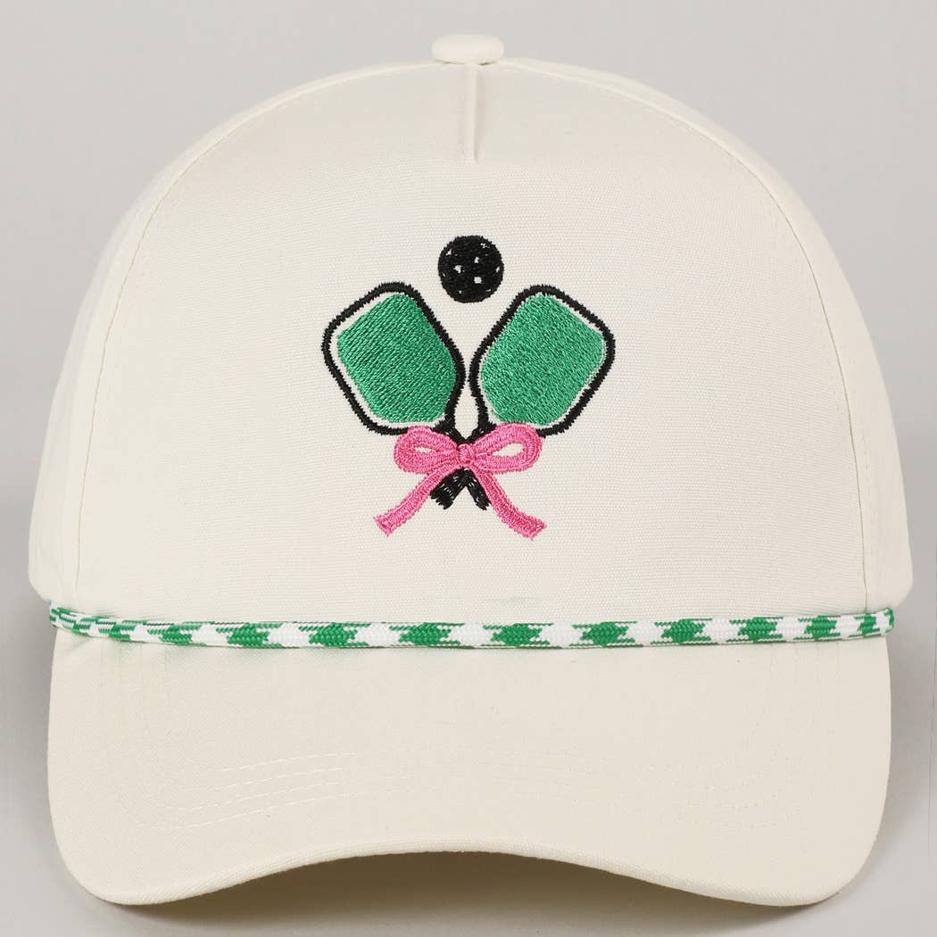 Pickleball Pad Ball Ribbon Embroidery Trucker Hat