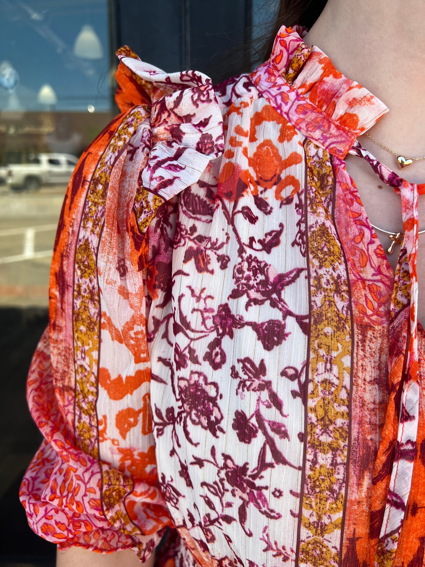 Kelly Rust Patterned Mini Dress