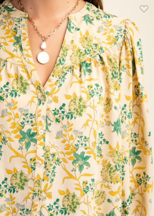 Katelyn Floral Button Up Blouse