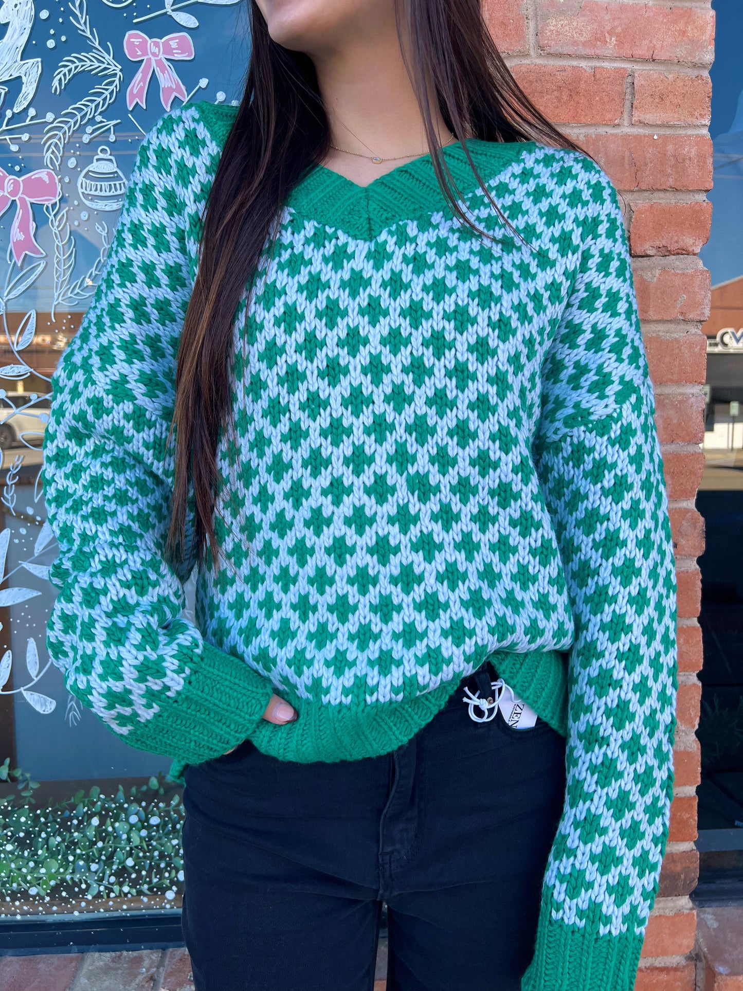 Kelly Green Oversized Knit Sweater