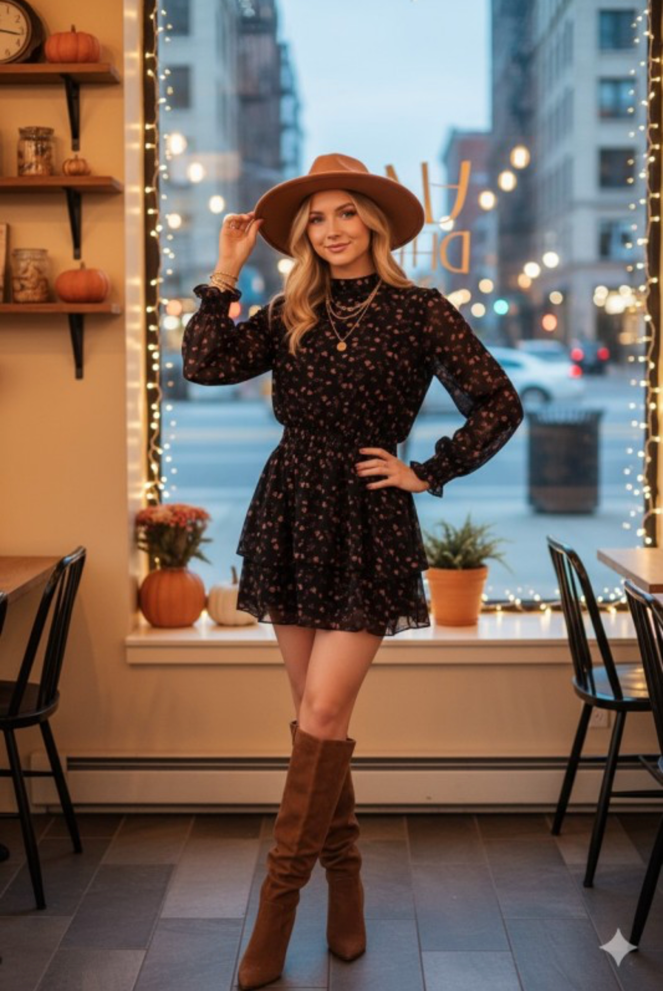 Anna High Neck Ruffle Mini Dress