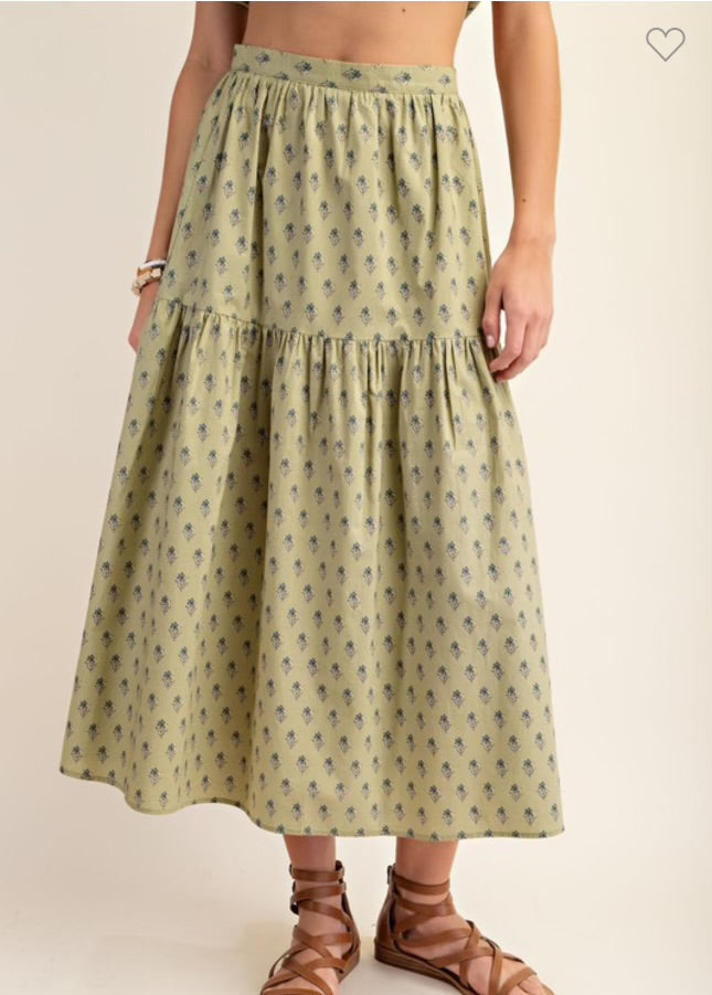 Ruth Flower Print Midi Skirt