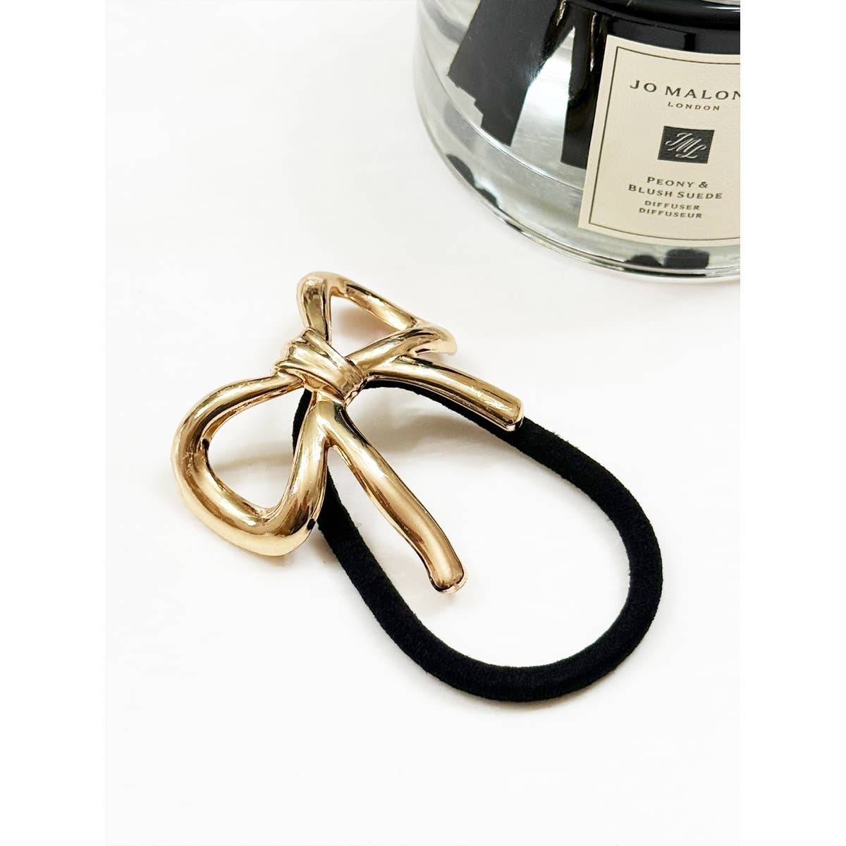 Gold Metal Bow Ponytail Holder