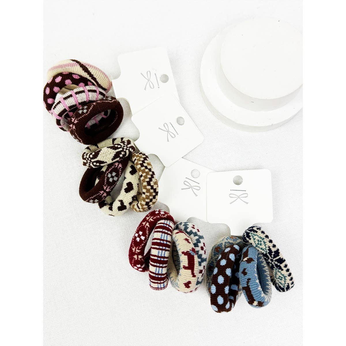 Assorted Designs of Rolled Hair Tie Set