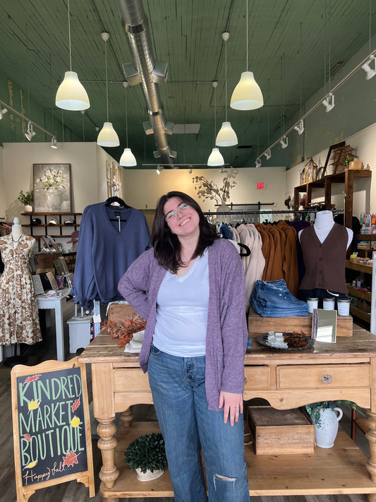 Freya Plum Knit Cardigan