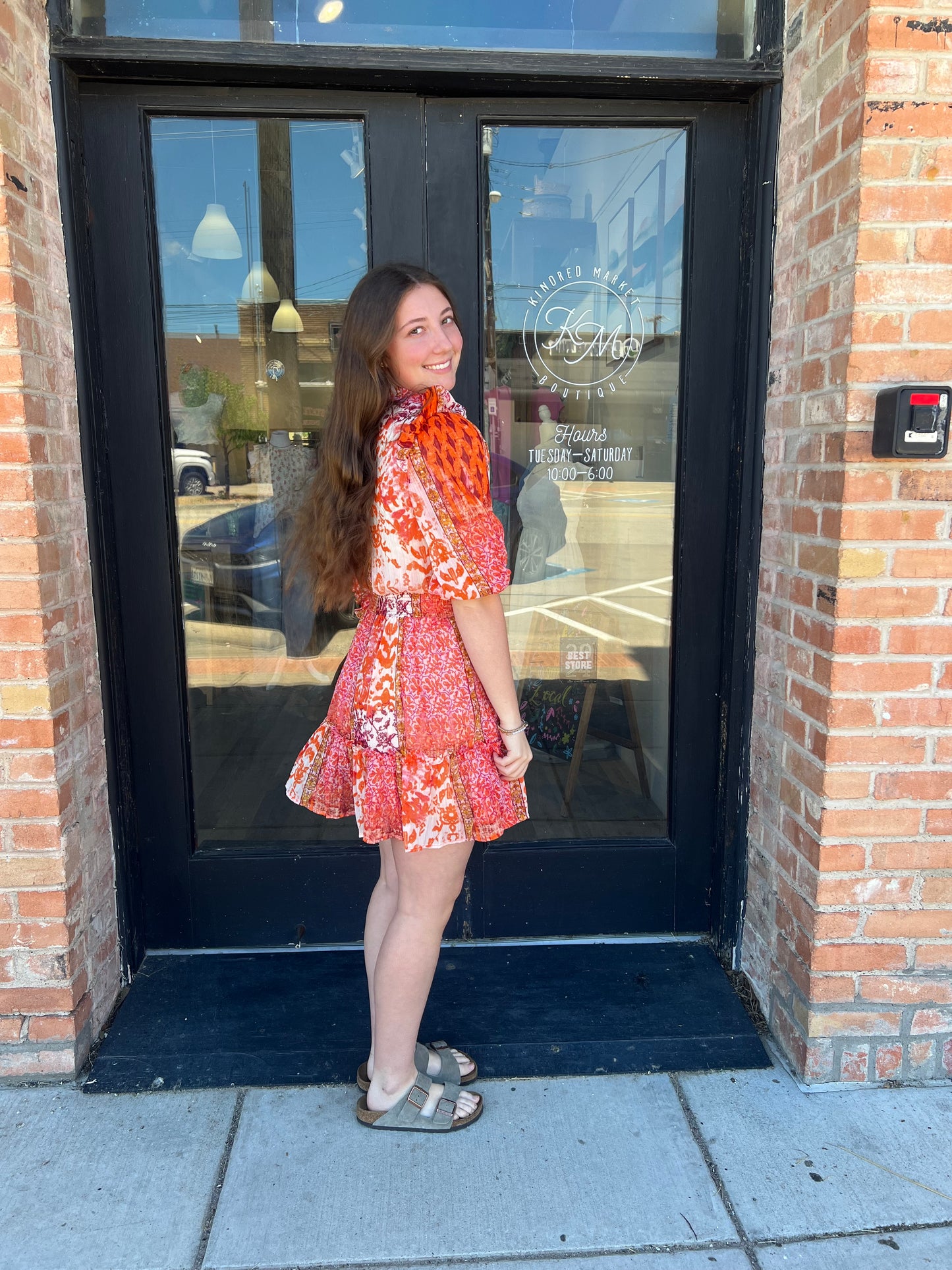 Kelly Rust Patterned Mini Dress