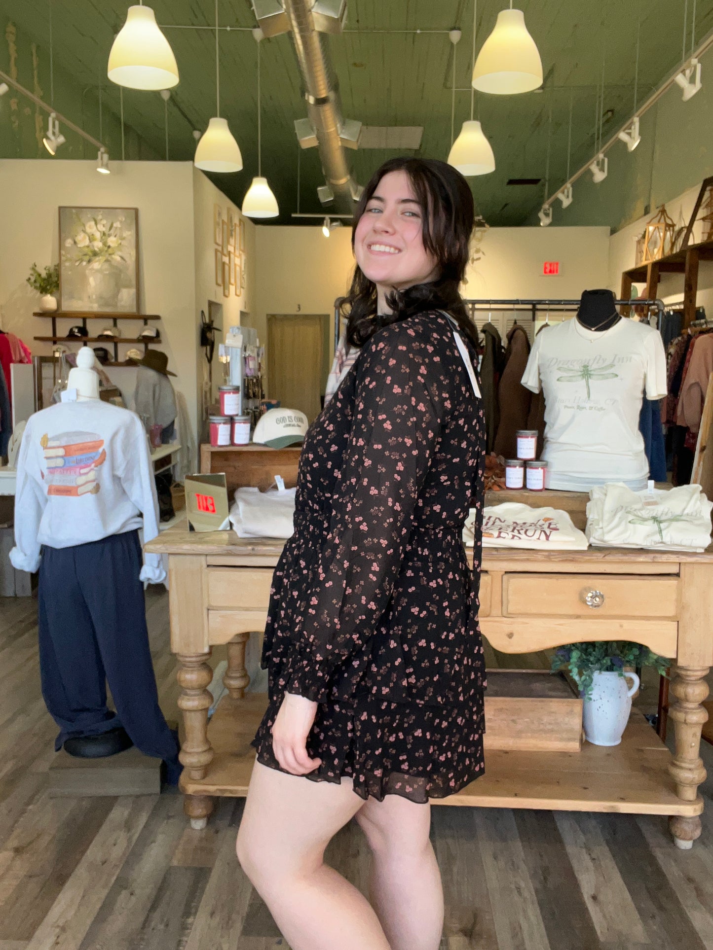 Anna High Neck Ruffle Mini Dress