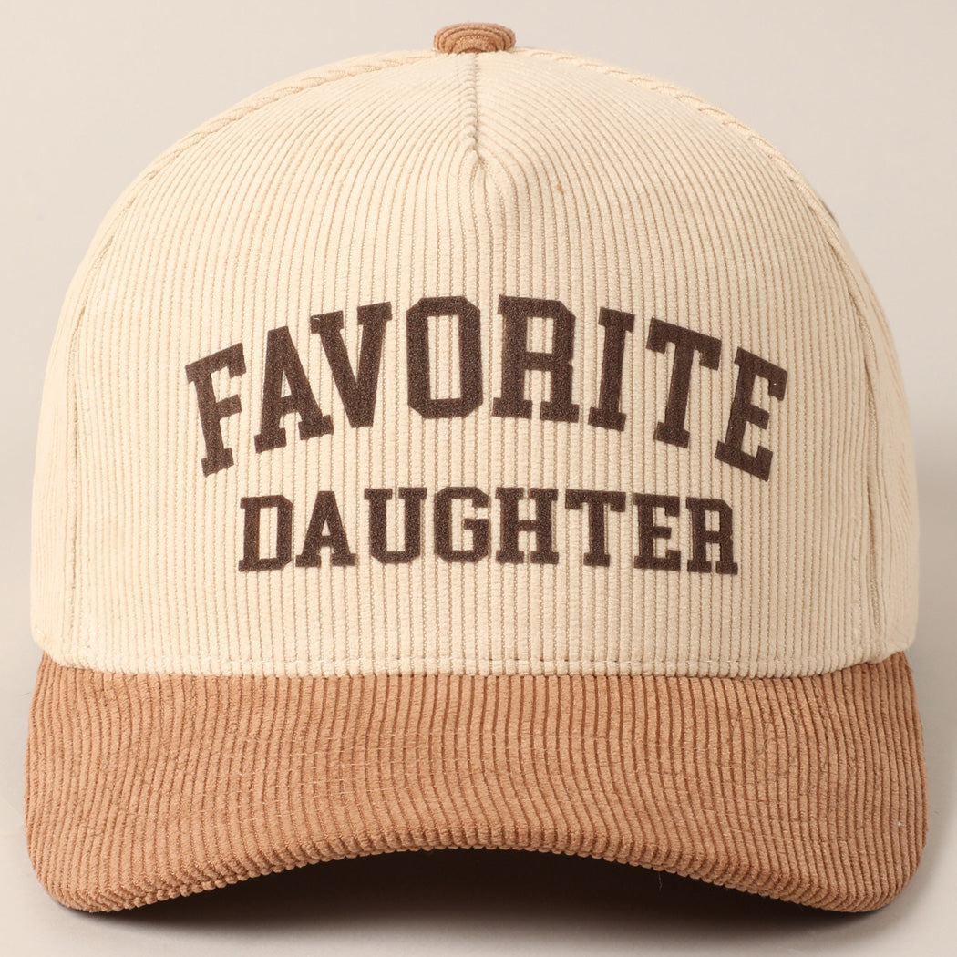 Favorite Daughter Two-Tone Corduroy Baseball Cap