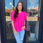 Karly Hot Pink Tiered Blouse