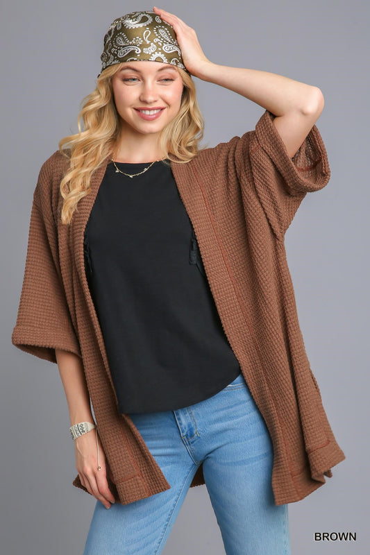 Samantha Brown Waffle Knit Cardigan
